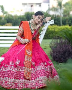 Prêt-à-porter 3 pièces Lengha Choli Plazzo traditionnel indien pakistanais pour femmes pour les mariages et les fêtes d'été - Product Image 3