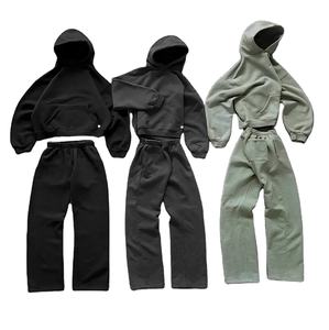 Survêtement ample et court en molleton uni pour homme, coupe boxy, personnalisable, vente en gros, bon prix - Product Image 4