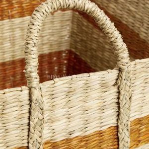 Panier de rangement en jonc de mer naturel Double niveaux pour salle de bain ou stockage de jouets-Mix Color Vietnam Wholesale - Product Image 3