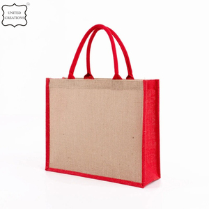 Bolso de mano de yute de lona impermeable para mujer, logotipo personalizado y diferentes colores para compras al aire libre, viajes, uso diario - Product Image 3