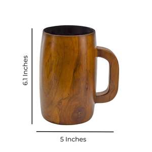 Taza de Madera Hecha a Mano Más Vendida, Taza de Madera Natural Portátil para Café, Té y Leche, Disponible para la Venta desde India - Product Image 1