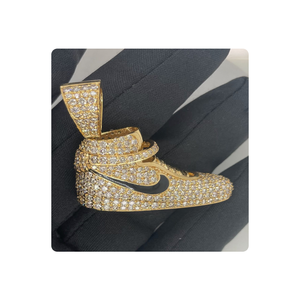 H.A Impex 14kt Yellow Gold <b>Shoe</b> Design Pendant with Natural Diamond VS Purity for Gifting in Fine Jewellery Collection - Product Image 2