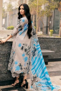 Robe Salwar Kameez d'été pour femmes pakistanaises modernes, en coton/lawn brodé, style islamique, séchage rapide, vêtements décontractés - Product Image 3