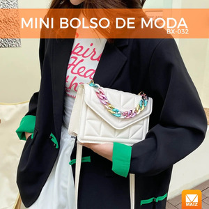 Sac à main bandoulière tendance pour femme avec chaîne - Couleurs assorties - Product Image 2