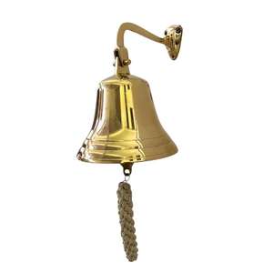 Campana de barco náutico hecha a mano decoración de pared personalizada campanas antiguas de latón precio barato campanas decorativas montadas en pared y Puerta lo último - Product Image 5