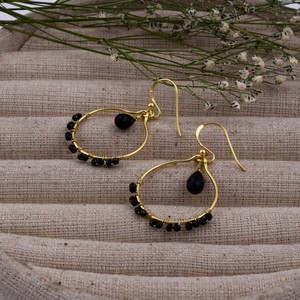 Natural Gemstone Black Onyx Stone Unique Designer <b>Gold</b> Plated 925 Sterling Silver Handmade Jewelry Drop\<b>Dangle</b> <b>Earring</b> - Product Image 2