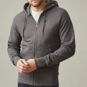 Sweats à capuche pour hommes avec fermeture éclair complète 100% coton Sweat à capuche en polaire biologique pour hommes Sweat-shirt personnalisé Pull DDP Shipping - Product Image 5