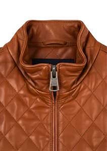 New Fashion Premium <b>Men</b> Genuine Leather Quilted Vest Sleeveless Zip Up Classic <b>Waistcoat</b> - Product Image 2