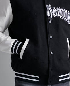 Logo personnalisé brodé varsity veste hommes rue printemps automne université unisexe extérieur respirant laine veste en cuir manches - Product Image 4