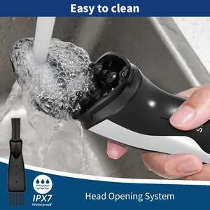 Mini rasoir électrique étanche IPX7 pour homme, rechargeable par USB, double lame rotative, tondeuse à barbe pour le visage et le corps, lavable - Product Image 6