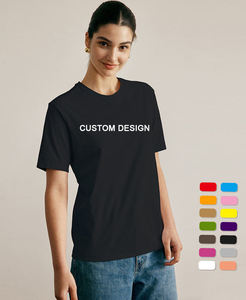 Camisetas informales de alta calidad para mujer, ropa de verano, camisetas tejidas con logotipo estampado personalizable en blanco, camisetas de algodón a la moda para mujer - Product Image 5