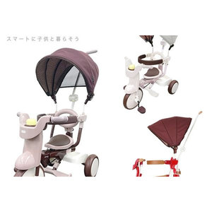 Iimo 3-in-1 triciclo in plastica pieghevole per bambini di tipo musicale per età 2-4 anni con tettoia e caratteristiche di sicurezza - Product Image 3