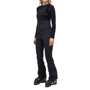 Ropa de esquí de invierno personalizable para mujer, pantalones impermeables con pechera, características a prueba de viento, Material transpirable, cremallera con estampado de logotipo - Product Image 1