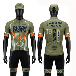 Tenue de cyclisme homme en polyester premium 180 GSM respirant, gris, avec panneaux aérodynamiques et logo personnalisé imprimé par sublimation - Product Image 2
