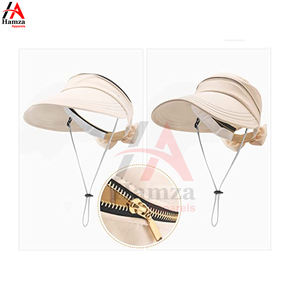 หมวกฤดูร้อนของผู้หญิงหมวกแบบถอดได้หมวกแบบคลาสสิกมีซิปด้านบน cycilng anti-uv หมวกบังแดดพับได้สำหรับผู้หญิง - Product Image 3