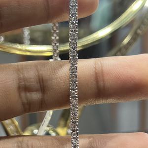 Handmade 14K 18K <b>Gold</b> Brilliant Cut Natural Diamond Tennis Bracelet for Women Premium <b>Bangle</b> Wedding Party Wear Certified - Product Image 1
