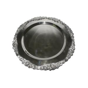 Assiettes de service arrondies de qualité standard plaquées argent finition antique assiettes de chargeur décoratives plat de service plaqué argent - Product Image 6