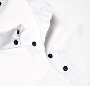 เสื้อยืดโปโลสำหรับผู้ชายแบบสั่งทำปักสีทึบผ้าฝ้ายระบายอากาศได้ - Product Image 3