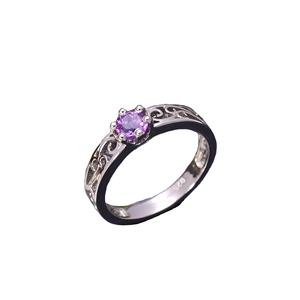 2.7 Gram 92.5 Sterling Silver Natural Blue <b>Amethyst</b> Round Shape Faceted Gemstopne Latest Simple Design <b>Ring</b> - Product Image 1