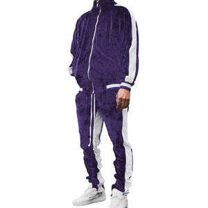 Conjunto Deportivo de Felpa para Hombre y Mujer, Invierno, Estampado Sólido, Informal, con Cremallera Completa - Product Image 2