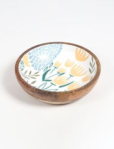 Quality Assure Enamel Printed Handcrafted <b>Wooden</b> Salad <b>Bowl</b> with Utensils Eco-Friendly & Stylish Dining <b>Bowl</b> for Salad <b>Fruits</b> - Product Image 4