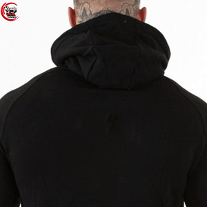 Pull à capuche d'hiver en molleton de polyester pour hommes 400gsm 100% coton teint uni sans ficelles design de poche imprimé motif solide - Product Image 5