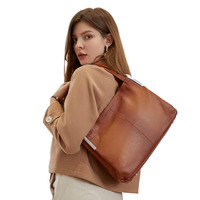 Tas Tangan Mewah Unisex Ukuran Besar Kulit Asli Warna & Desain Kustom Fashion Dua Pegangan Penutup Ritsleting Perjalanan