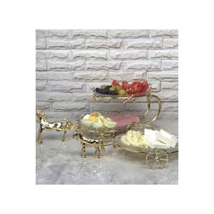 Juego de presentación seguro para alimentos de dos capas y vidrio de una sola capa de 2 elegantes Bandejas para servir hechas en Turquía - Product Image 1