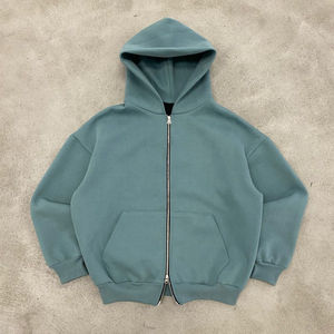 Venta al por mayor 100% algodón piedra ácido lavado con capucha para hombres algodón bordado térmico sudaderas con capucha hombres sudadera Vintage desgastado suéter - Product Image 3