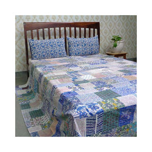 Derniers produits Bloc de main indien imprimé coton Patchwork Queen Size Kantha Quilt à vendre au prix le plus bas - Product Image 5