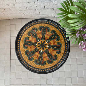 โต๊ะกาแฟโมเสคหินลายศิลปะ งานฝีมือทันสมัย สำหรับตกแต่งบ้านสไตล์ตะวันตกและพื้นที่อยู่อาศัยที่มีสไตล์ - Product Image 6