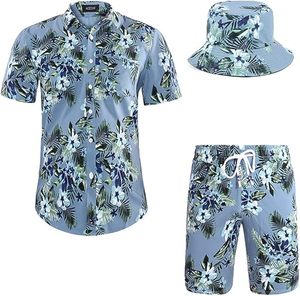 Ensembles de survêtements respirants pour hommes, shorts décontractés, chemises à boutons, shorts de sport, tenues de sport, taille élastique, été confortable - Product Image 1