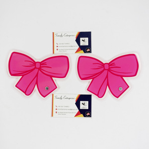 Bandejas de pestañas de visón personalizables, extensiones de pestañas con diseño de lazo rosa, Etiqueta Privada, colores personalizados, azulejos de plástico sostenibles cuadrados - Product Image 1