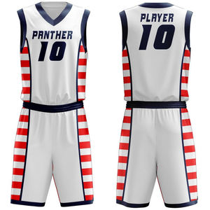 Uniforme de basket-ball 100% polyester à séchage rapide à vendre en gros Impression par sublimation personnalisée Uniforme de basket-ball vierge - Product Image 1