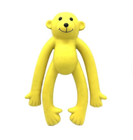 Jouet pour chien en caoutchouc souple écologique en forme de singe aux longues pattes, jouet qui couine, jouet agressif pour chien
