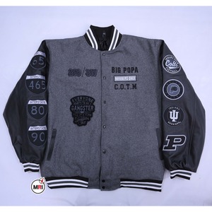 Logo personnalisé Vente en gros Fabricant de veste brodée en chenille Veste pour homme en laine avec manches en cuir Veste décontractée de style manteau - Product Image 1