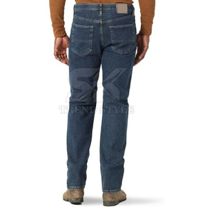 Pantalones vaqueros de hombre de tela cómoda y de alta calidad, corte ajustado, 100% algodón, para viajes y uso diario. - Product Image 3