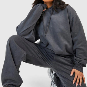 Conjunto de chándal de dos piezas personalizado superventas de alta calidad ajustado para mujer, conjunto de chándal de talla grande para mujer, ropa personalizada, chándal - Product Image 5