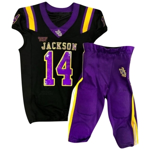 Uniformes de fútbol americano de sarga brillante, secado rápido, transpirable y sublimado para tallas grandes - Product Image 1