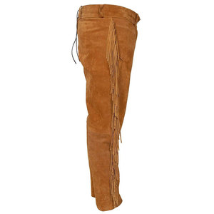 Nouvel arrivage de pantalons en cuir de daim à franges pour hommes pantalons à pompons de cow-boy occidental pantalons en cuir de daim à quantité minimale de commande bas les plus vendus - Product Image 4