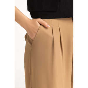 Pantalon décontracté pour femme WM-TRC-WS24-116 en tissu mélangé pour l'automne, coupe large, taille haute, mi-haute, mi-basse, infroissable, respirant, en crêpe et velours côtelé coloré - Product Image 4