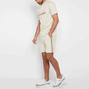 2026 New Arrival High-Quality Fashionable Custom Logo Plain <b>Twin</b> <b>Sets</b> | Latest Design T-Shirt and Shorts Solid Color Short <b>Set</b> - Product Image 1