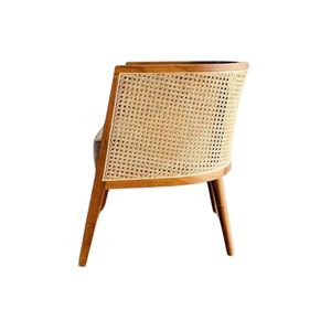 Fauteuil lounge moderne minimaliste en teck et rotin pour hôtel, villa, salon résidentiel - Product Image 4