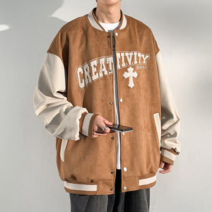 Diseño de moda Logotipo americano Personalizado Chaquetas de béisbol lisas Algodón Personalizado Hombres Satén Chaquetas de béisbol para hombres - Product Image 3