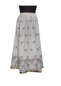Jupes longues en rayonne à imprimé floral, design simple et élégant, taille élastique, vêtements décontractés pour femmes et filles - Product Image 4