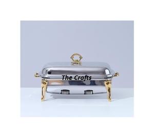 Calentador de Comida Buffet para Restaurante, de Acero Inoxidable de Primera Calidad, Plateado/Dorado, Clásico, Tamaño y Logotipo Personalizables, Hecho en India - Product Image 1