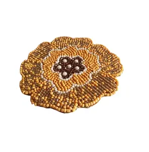 2024 Top Selling Natural Round Jute Coaster With Lace For table decoration Handmade Customized MOQ Export From India