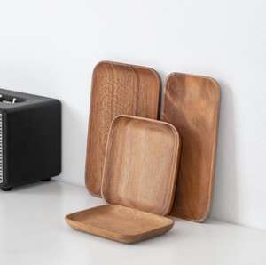 Thé en bois cuisine stockage organisateur accessoire décoration de la maison emballage amour Art Style plateau - Product Image 1