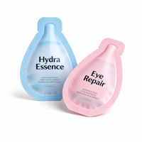 Emballage de poche à bec verseur de forme personnalisée pour échantillon de sérum cosmétique, sachet liquide à dose unique pour soins de la peau