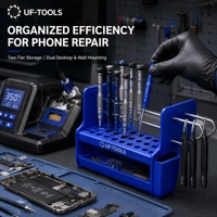 Boîte de rangement d'outils multifonction UF-TOOLS, organisateur de tournevis à deux niveaux en ABS pour les techniciens en réparation électronique